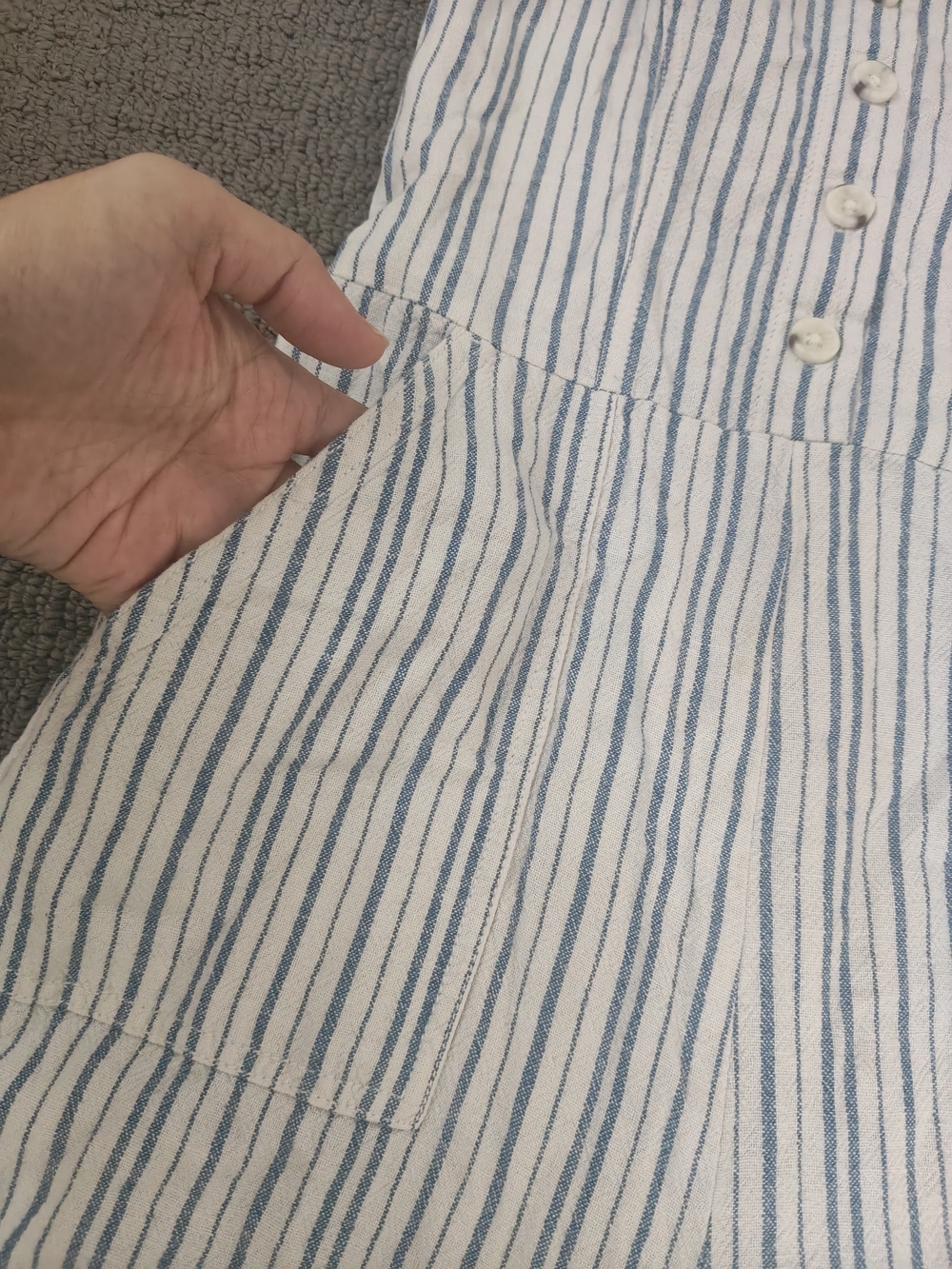 Old Navy Blue & White Striped Sleeveless Jumpsuit - Picture 3 of 10